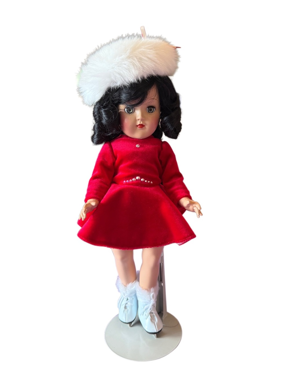 Vintage 10” Madame Alexander Little Women Beth Doll Red Dress and Skates